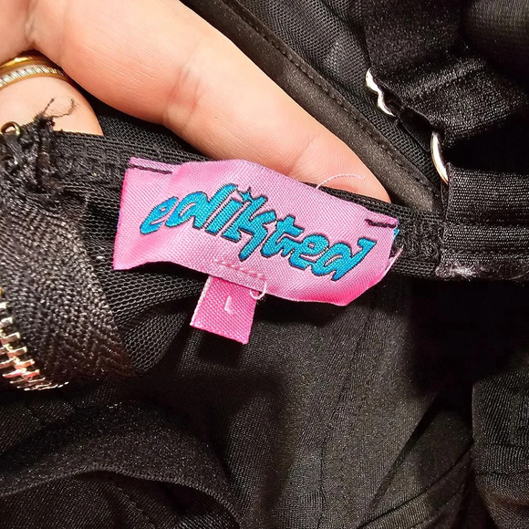 NWOT Edikted Teagen Mesh Corset Top Blavk Sz L - Picture 5 of 6